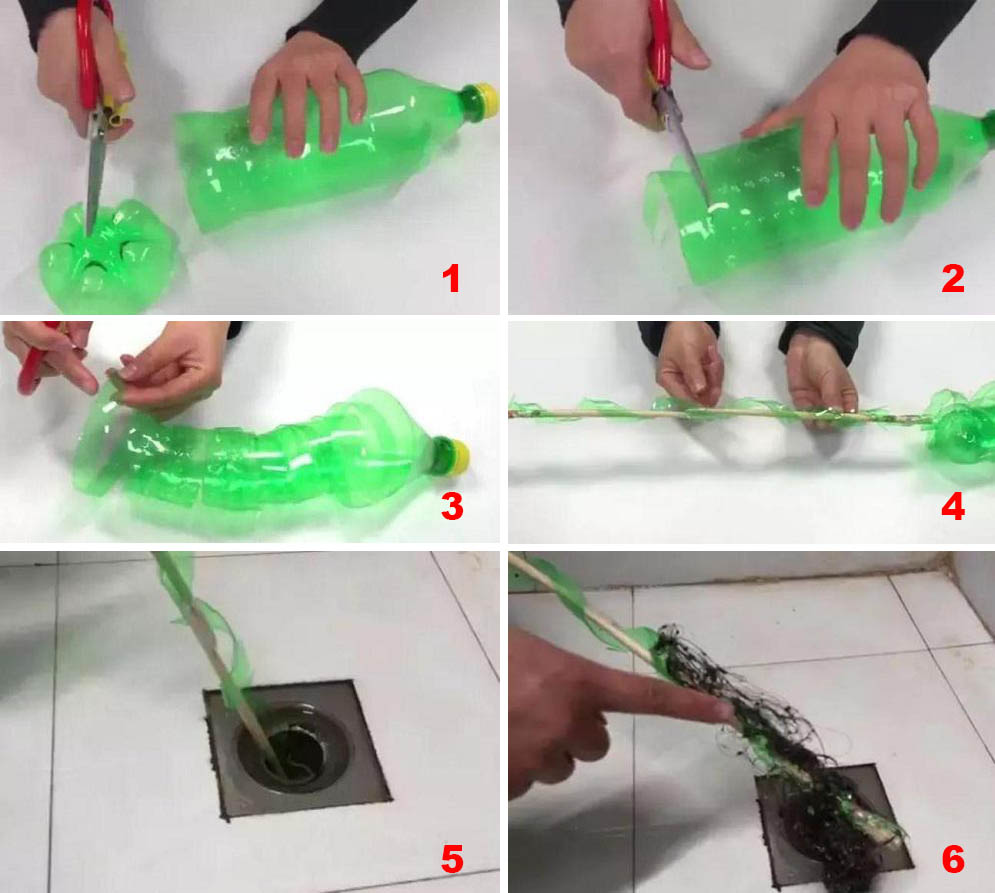 Các bước thông cống bằng chai nhựa