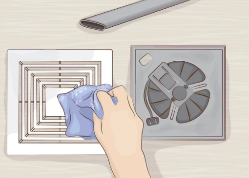 hướng dẫn làm sạch quạt thông gió nhà vệ sinh - Bước 4: Làm sạch bụi bẩn
