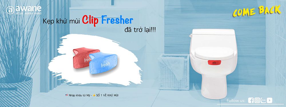 Clip Fresher - Kẹp thơm khử mùi nhà vệ sinh số 1 thế giới ĐÃ CÓ HÀNG tại Awane.vn